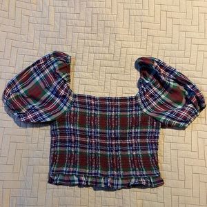 American Eagle Plaid Top Sz L